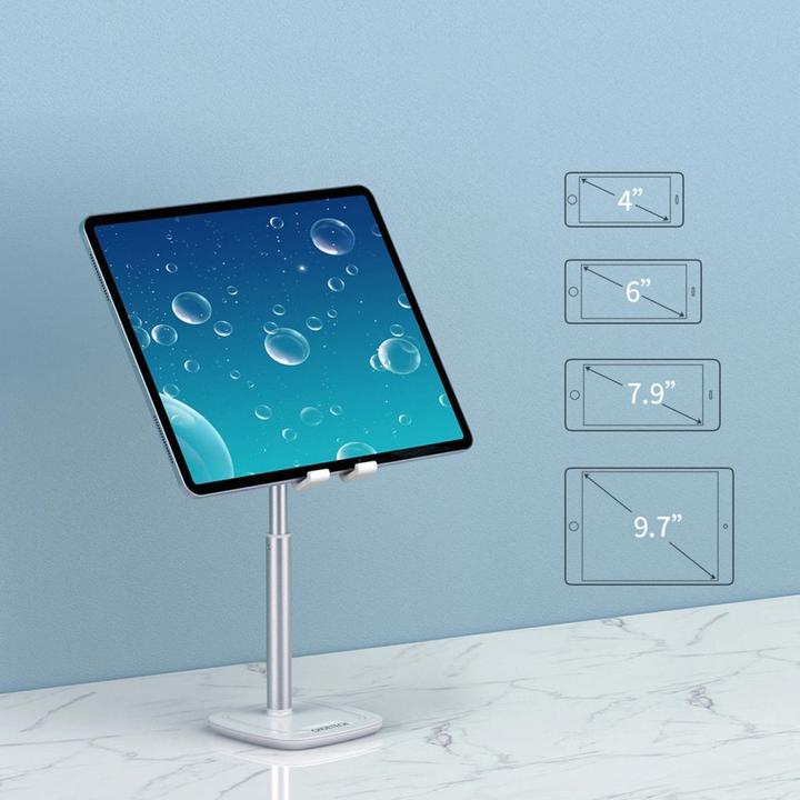 Produktbild Choetech H035 Aluminiumständer für ein Telefon oder Tablet mit Anpassung – Weiss und Silber