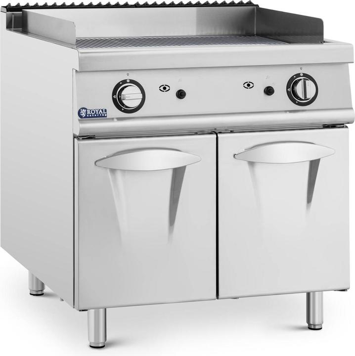 Produktbild Royal Catering Gas-Grillplatte Unterschrank 12 kW geriffelt Propan/LPG/Erdgas 50 - 300 °C (12 kW)