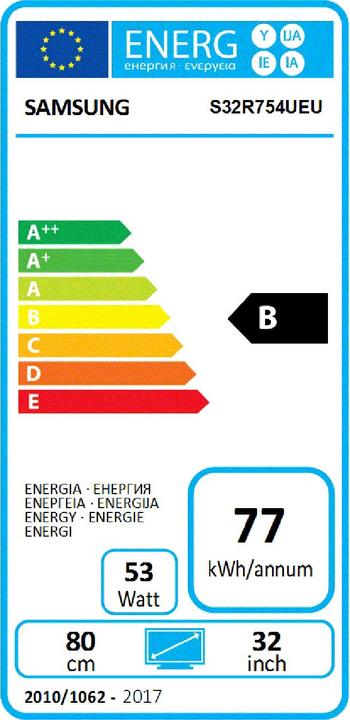 Energy Label Samsung S32R754UEU The Space (3840 x 2160 Pixels, 31.50")