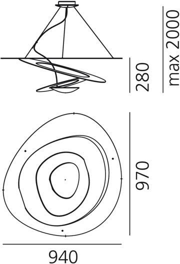 Actual product image Artemide Pirce LED (3313 lm)
