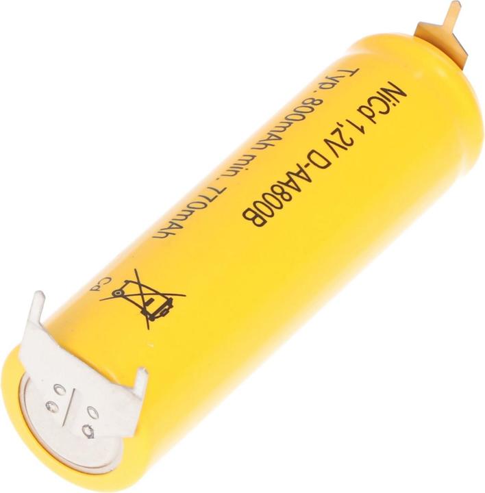Immagine prodotto AccuCell Batteria ricaricabile Flat Top AA etichetta di saldatura 3-er stampa + / -- (3 pz., 600 mAh, Accumulatore di carica elettrica)