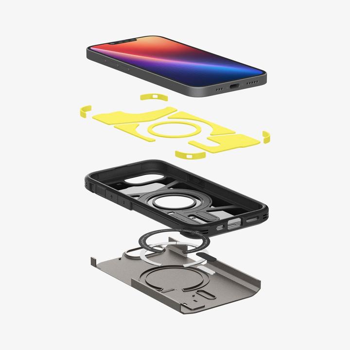 Produktbild Spigen Tough Armor Case with MagSafe for iPhone 16e with Stand - Gray (Apple iPhone 16e)