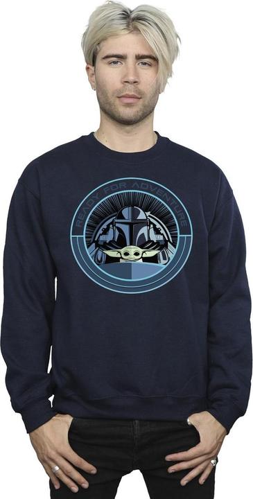 Actual product image Star Wars Mens The Mandalorian Grogu Ready For Adventure Sweatshirt (L)