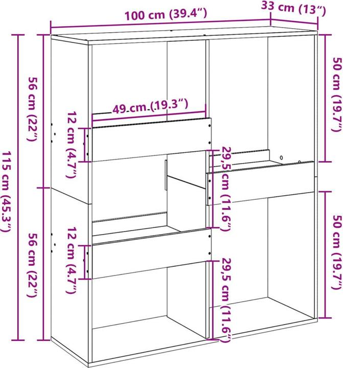 Actual product image VidaXL Luke (100 x 33 x 115 cm)