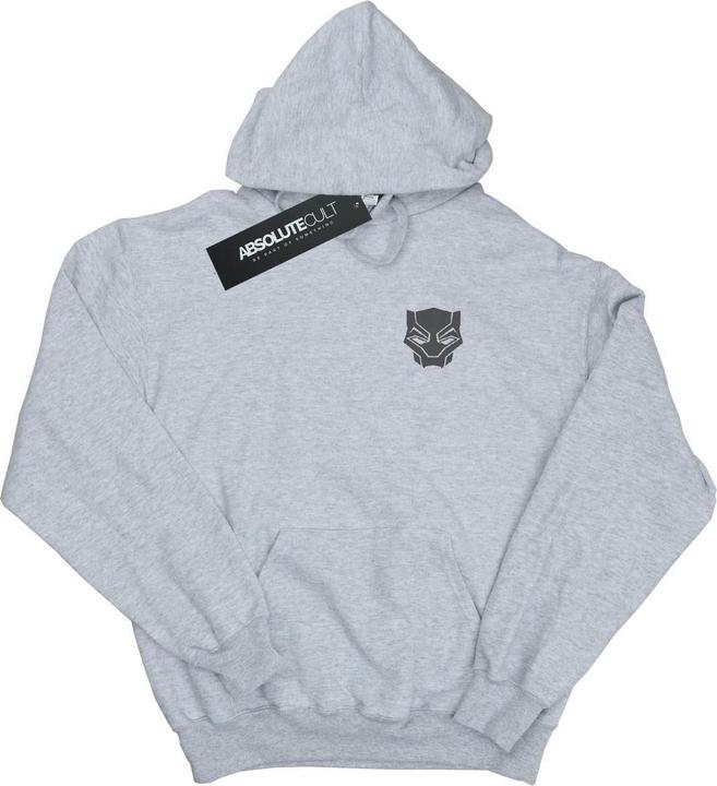 Jungen Black Panther Schwarz auf Schwarz Brust Druck Hoodie