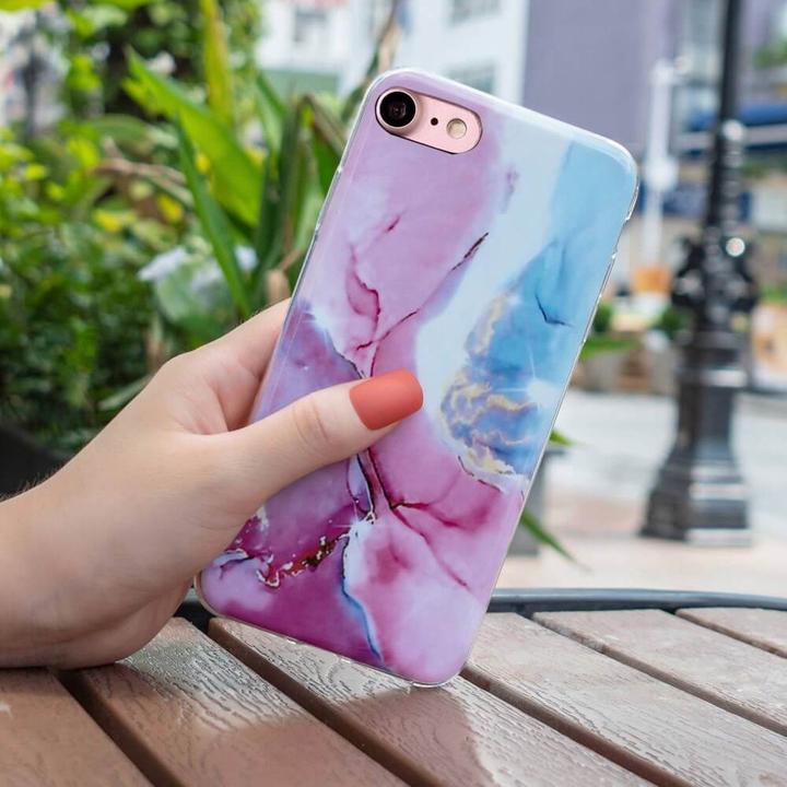 Actual product image Cover-Discount iPhone SE / 8 / 7 - Silicone Rubber Case Rose Marble (Apple iPhone 8, Apple iPhone 7)