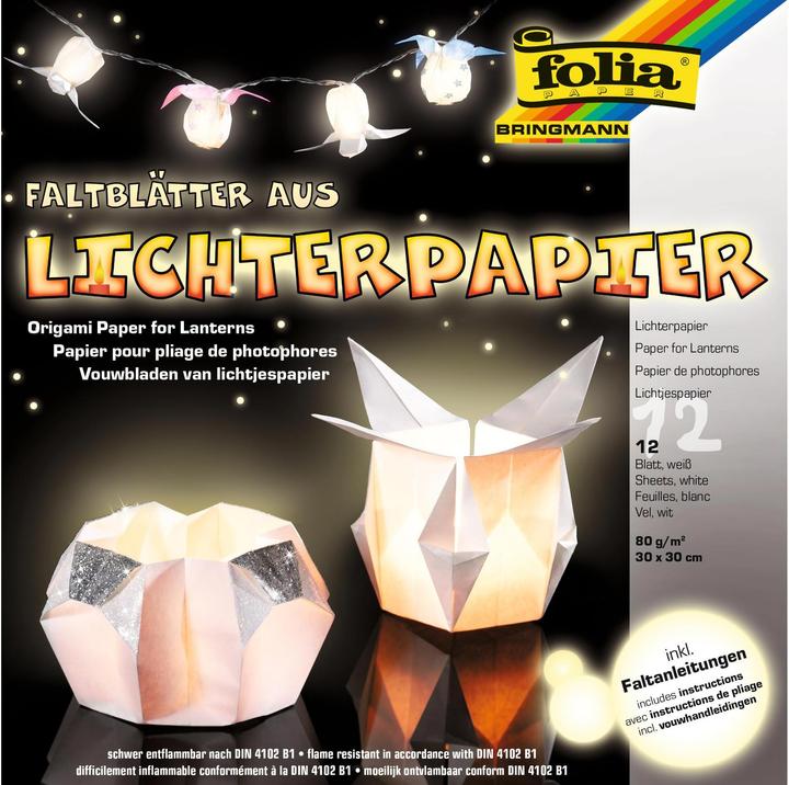 Folia Faltblätter aus Lichterpapier (80 g/m², 12 x)