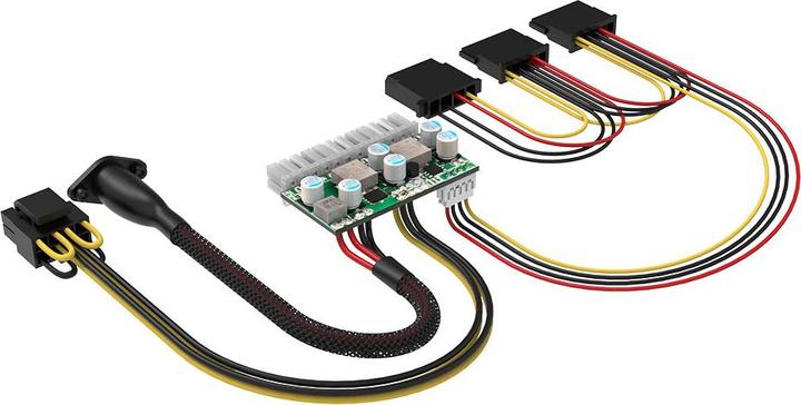 Immagine prodotto Akasa Compact Power Adattatore ATX da CC a CC da 200W con DIN di alimentazione a 4 pin per chassis a (200 W)