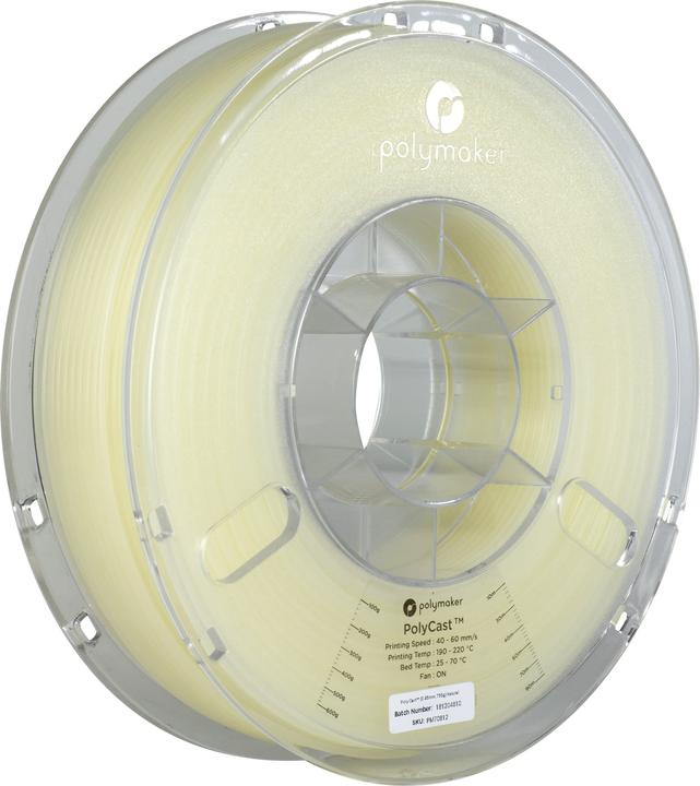 Produktbild Polymaker PolyCast - Natural - 2.85mm (PVB, 2.85 mm, 750 g, Beige)