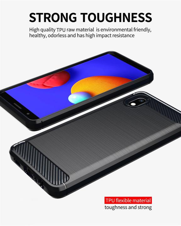 Immagine prodotto Cadorabo TPU Ultra sottile in acciaio inossidabile al carbonio Combi Cover (Samsung Galaxy A10e)