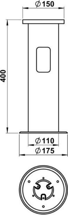 Image du produit Albert Leuchten Socle d'encastrement cylindrique et parallélépipédique pour borne d'éclairage