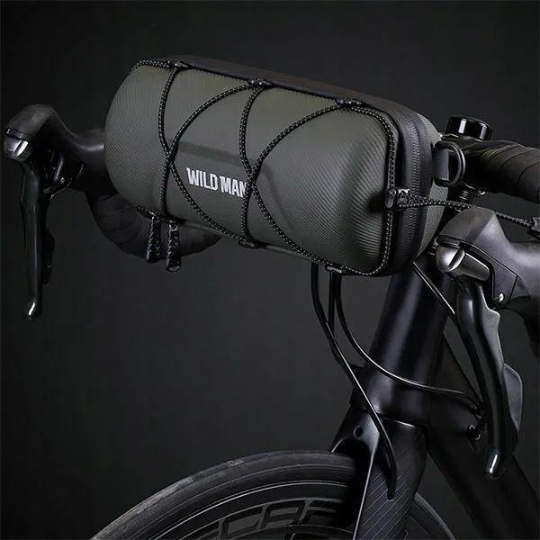 Actual product image Wildman Bicycle accessory traveling bag for bike handlebars with zipper 2L GD7X green (2 l, Handlebar bag)