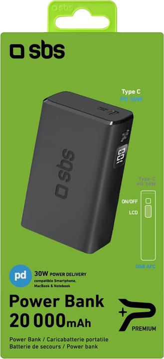 Immagine prodotto SBS 30 Watt Powerbank Power Delivery (20000 mAh, 30 W, 74 Wh)