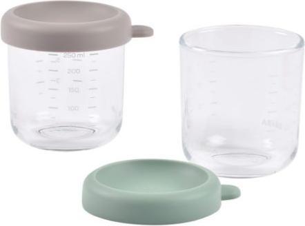 Beaba Glass portion set 2 pcs. 250ml green/greige
