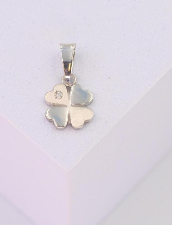 Immagine prodotto Muau Ciondolo con diamante a quadrifoglio in oro bianco 750 brillante H VS 0,01,00ct. 15x8mm (Bianco)