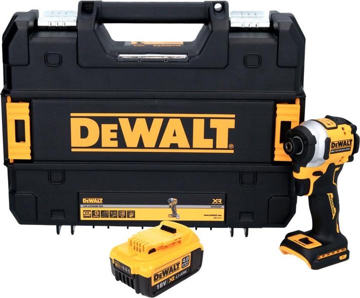 Actual product image DeWalt DCF 850 Battery impact wrench 18 V 205 Nm 1/4" Brushless + 1x battery 4.0 Ah + TSTAK - without charg (Rechargeable battery operated)