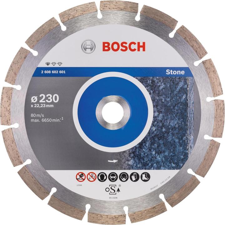 Produktbild Bosch Professional Zubehör Diamanttrennscheibe Standard for Stone, 230 x 22,23 x 2,3 x 10 mm, 1er-Pack