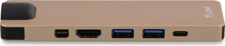 Actual product image LMP USB-C Compact Dock 4K 8 Port, HDMI, Mini-DP, Eth., USB 3.0, SD/microSD, USB-C, Alu., gold *New (USB-C, 8 Ports)
