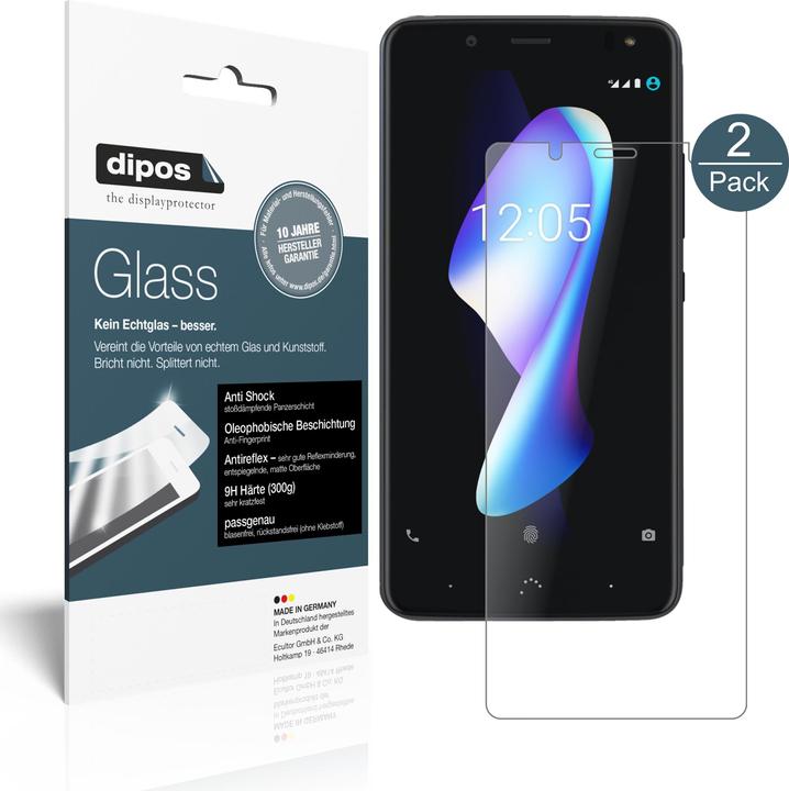 Actual product image Dipos Screen Protector Anti-Shock (2 Piece, BQ Aquaris V Plus)