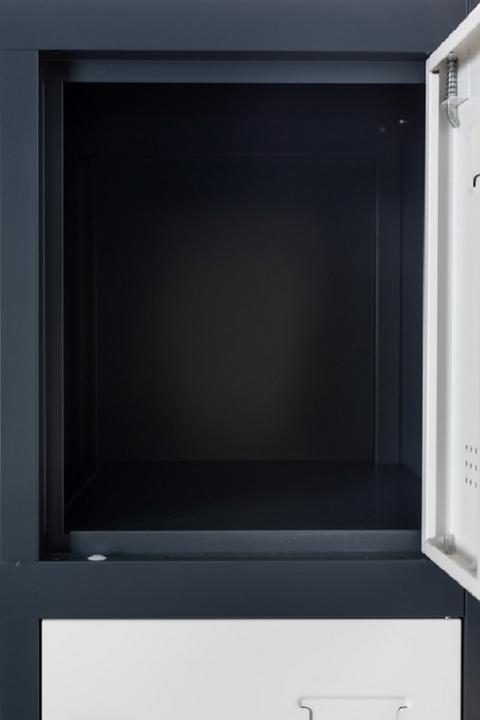 Produktbild Jet-Line Metall Schrank Schliessfachschrank 15 Fächer BUDAPEST Spind dunkelgrau-weiss