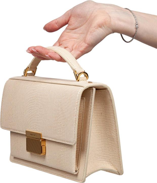Actual product image Golden Goose bag venezia tejus i leather with python pattern color vanilla
