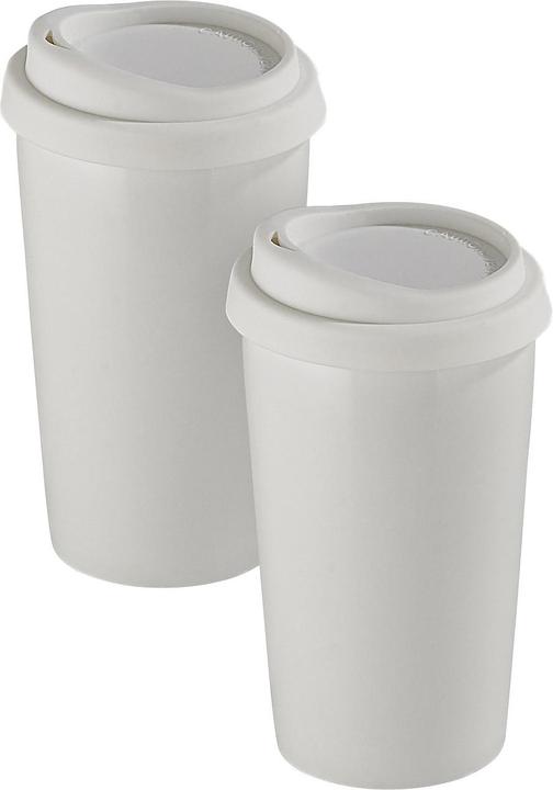 Produktbild Rosenstein & Söhne 2 Coffee-to-go-Becher aus Keramik mit Silikondeckel (250 ml, 2 x)