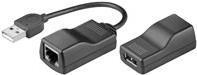 Produktbild Goobay USB Extension Ethernet 40,0m- Kabel Converter USB > RJ45 Line Extender (CAT5) (2 m, USB 1.1)