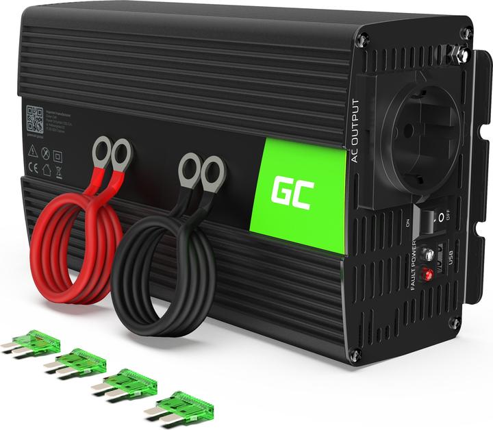 GreenCell Spanning Auto Omvormer 24V tot 230V 1000W Full Sine Wave