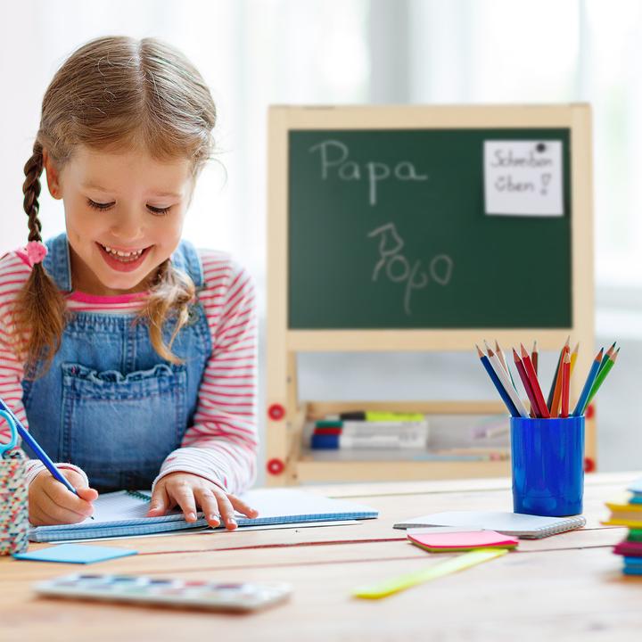 Actual product image Relaxdays Standing Chalk- and Whiteboard for Kids