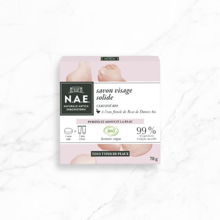 Actual product image N.A.E. Naturale Antica Erboristeria Purifying Gentle Face Bar, COSMOS Organic Certified & Vegan Form (Cleansing lotion)