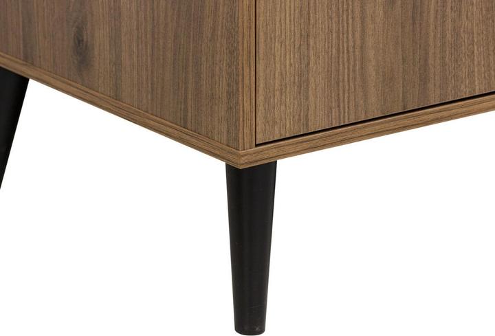 Produktbild Bopita 2-Türiger Schrank mit 3 offenen Fächern/2 Schubladen Zara Walnuss/Mattschwarz (131 cm)
