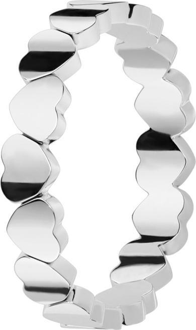 Star Piercing Ring silber verbundene Herzen (ohne Messing, Chirurgenstahl 316L)