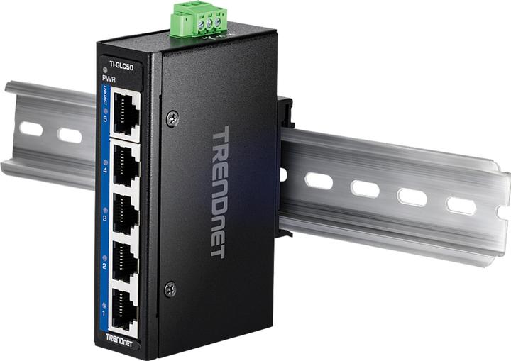Actual product image Trendnet TI-GLC50 5-Port Gigabit Industrial DIN-Rail Mini (5 Ports)