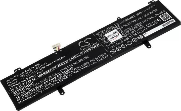 Actual product image AccuCell Battery Asus VivoBook S14 S410UN, type B31N1707 etc. (3500 mAh)