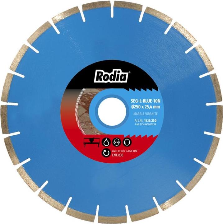 Immagine prodotto Rodia 11.16.200 SEG-L-BLUE-10N Diamanttrennscheibe 200 x 25,4 mm Granit