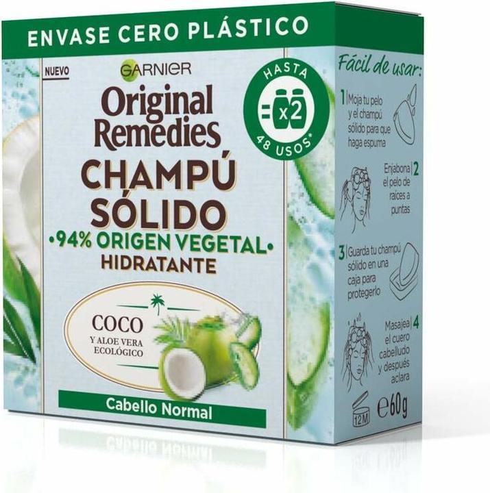 Actual product image Garnier Original Remedies Champu Solido Cabello Normal 60g (Solid shampoo)
