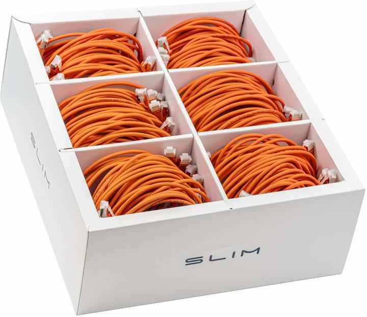 Image du produit SLIM Câble patch RJ-45, Cat 6A, U/FTP, 1 m, orange (U/FTP, CAT6a, 1 m)