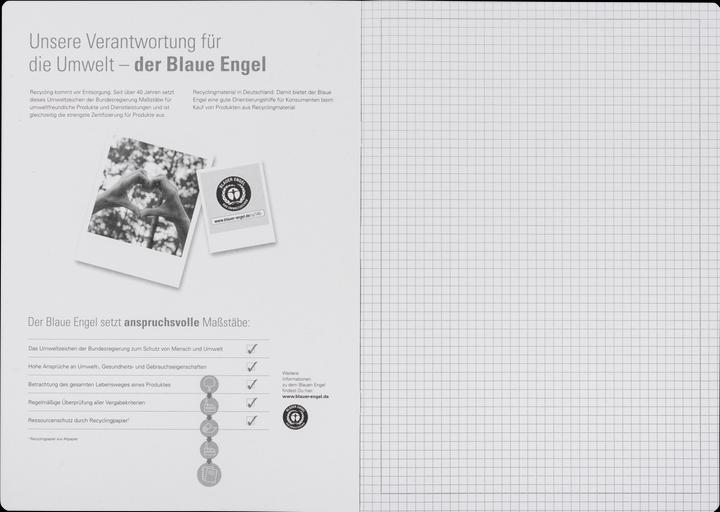 Actual product image Oxford Recycled exercise book A4, ruler 40 (A4, Checked, Hardcover)