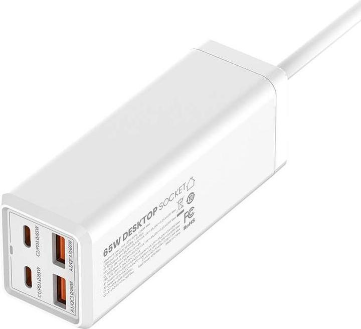 Actual product image Ldnio Power strip with 1 AC socket, 2x USB, 2x USB-C SC1418, EU/US, (white)