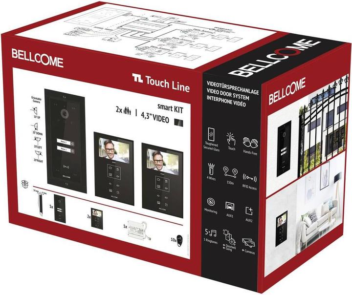Actual product image Bellcome ELECTRA video door intercom wired complete set black (Cable)