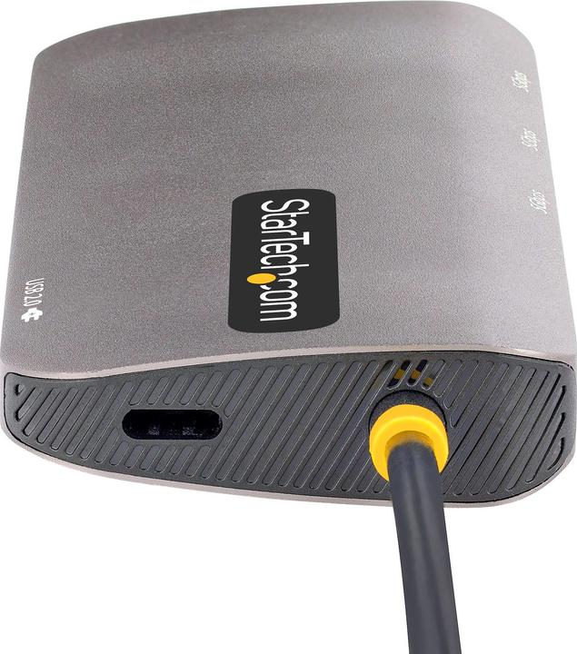 Produktbild StarTech com 127B-USBC-MULTIPORT, Verkabelt, USB 3.2 Gen 1 (3.1 Gen 1) Type-C, 100 W, 10,100,1000 Mb (USB-C, 4 Ports)