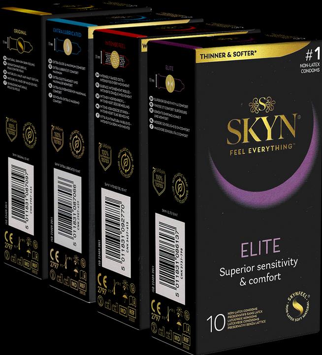 Skyn "Tasting Set" 4 types of latex-free condoms to try out and enjoy. (40 pcs.)