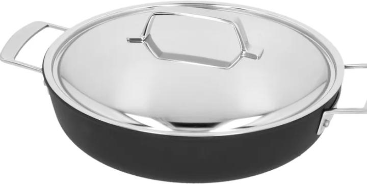 Productafbeelding Demeyere Alu Pro steelpan laag met roestvrij stalen deksel Ø28cm 2lt h:7cm (28 cm, Steelpan, Roestvrij staal, Aluminium)