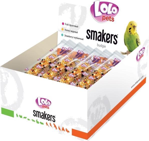 Actual product image Lolo Pets Smakers box for undulat, jordbaer, 12 pcs./box (12 x)