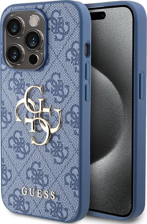 Produktbild Guess GUHCP15L4GMGBL iPhone 15 Pro 6.1" niebieski/blue hardcase 4G Big Metal Logo (Apple iPhone 15 Pro)