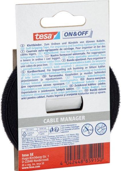 Produktbild tesa On&Off Kabelbinder UNIVERSAL (Klettkabelbinder, 5000 mm, 1 Stk.)