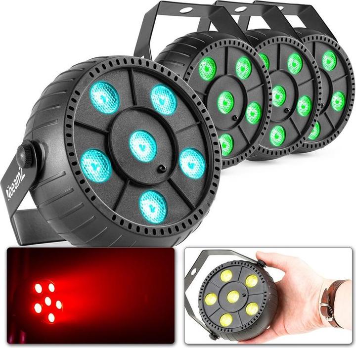 Image du produit BeamZ LED Par - PLP10 - Set von 4 Par -Flecken mit gebauten Batterie und 6 RGB -LEDs (LED)