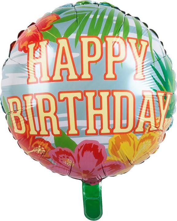 Produktbild Boland Folienballon Paradise Happy Birthday zweiseitig Ø45cm (1 x)