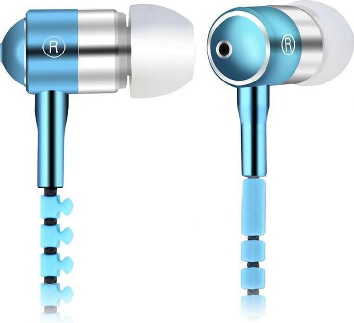 Image du produit Hermex In Ear ZIPPER Headset avec télécommande BLEU pour tous les smartphones Android (Filaire)