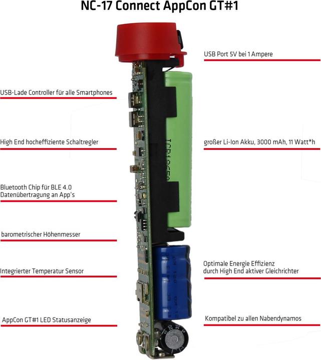 Produktbild Nc-17 Connect AppCon GT#1 Bordstrom aus dem Nabendynamo
